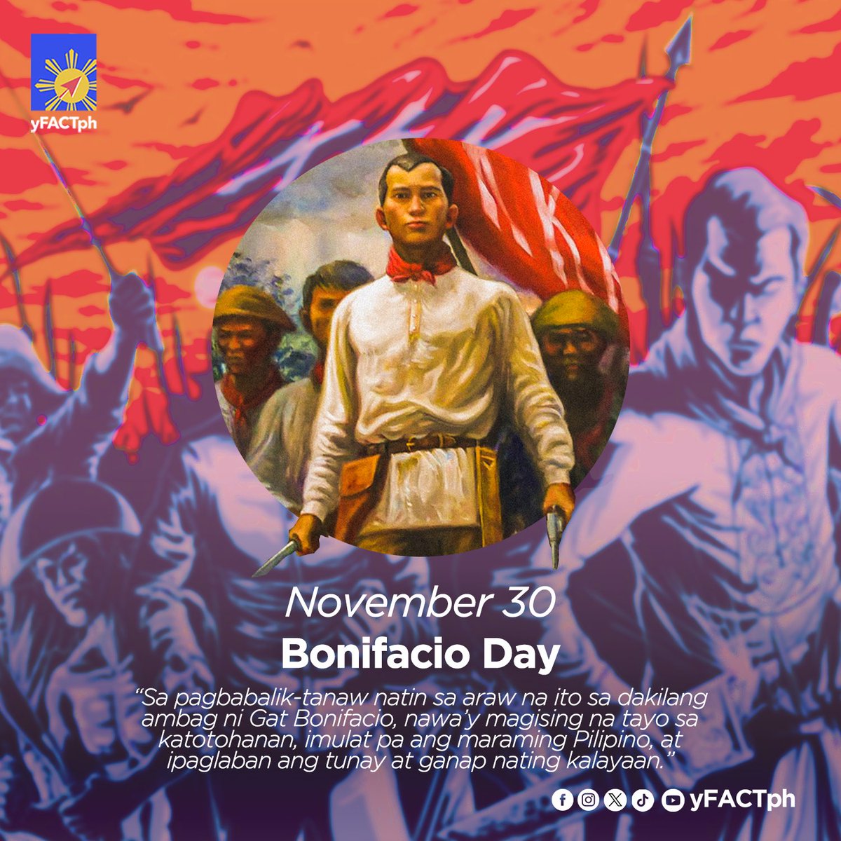 Today, we celebrate the birth of the father of Philippine Revolution, Andres Bonifacio. ✊🏼 

May we continue to embody Andres Bonifacio's great love for our country and be the heroes that we are in our own little ways. ❤️🌹 #BonifacioDay #BonifacioDay2023 #ArawNiAndresBonifacio