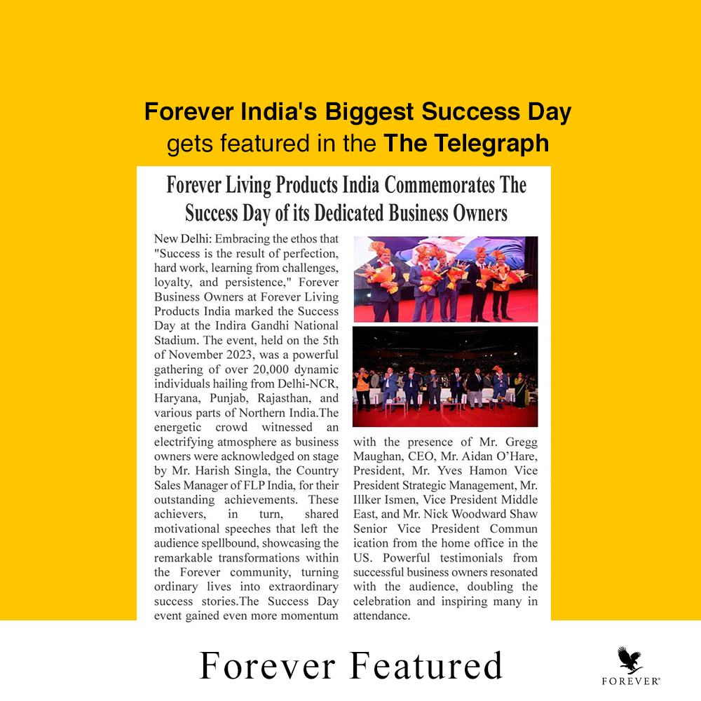 flpindia's tweet photo. Forever India's biggest Success Day gets featured in leading newspapers across the country.
#ForeverFeatured #news https://t.co/ta3TFDUEpz