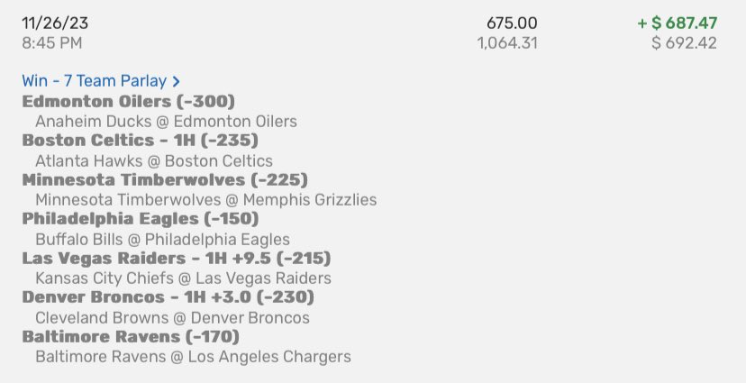 Final Results 🤑 #parlay #sportsbets #newsletter