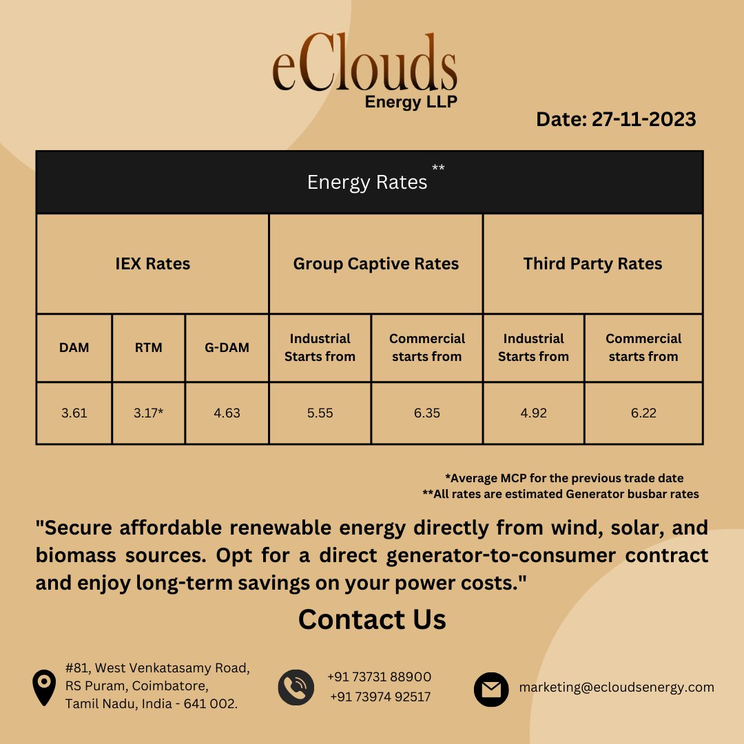 ecloudsenergyLL's tweet photo. Energizing your business daily with eco-friendly rates for a brighter tomorrow.

#eCloudsEnergyLLP #power #solarenergy #windenergy #thirdpartyrates #groupcaptiverates #electricity #dailyrates. https://t.co/8qH8AjBDu0