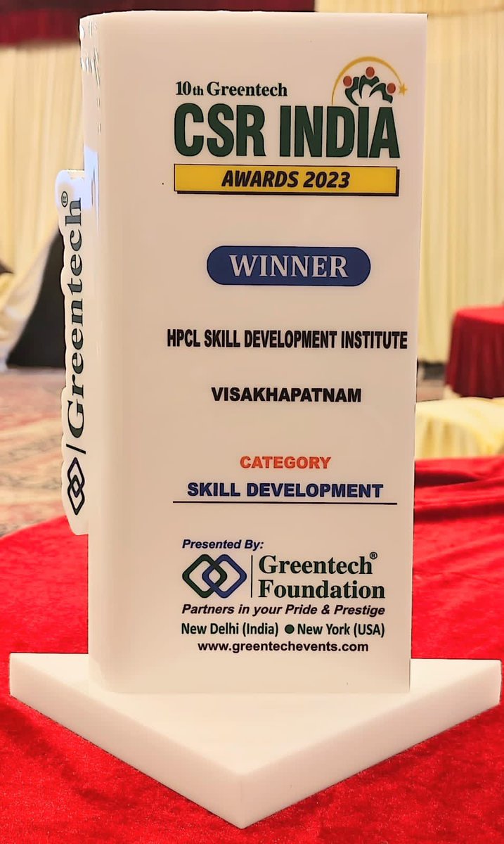 sdivisakh's tweet photo. SDI Visakhapatnam bestowed with 10th Greentech CSR India Award 2023 for outstanding achievements is Skill Development category, we thank all 20,000+ trainees, alumnis, trainers, stakeholders for their support in reaching this endeavour. https://t.co/EIGvGIORMU