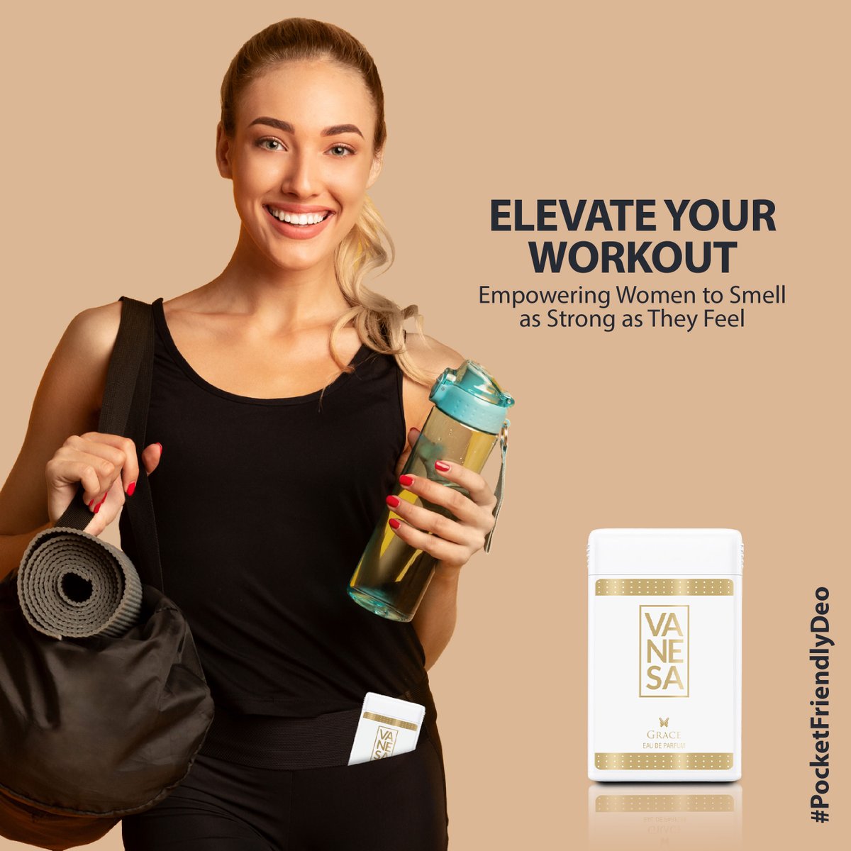 Transform your workout into an invigorating experience with Vanesa pocket perfume. Designed for women who believe in the power of persistence. #VanesaPerfumes #vanesabeauty #Vanesa #Grace #Perfume #GracePerfume #vanesaPerfume #Fragrance #BodyDeo #deodorant #vanesabody
