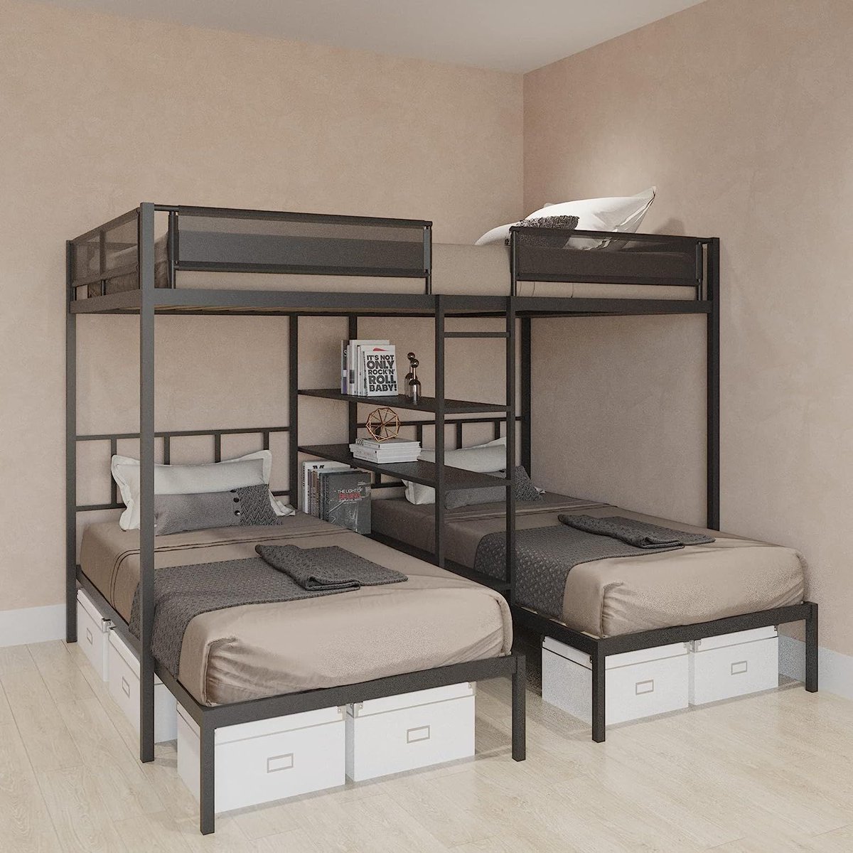 FatKidDeals's tweet photo. Heavy-Duty Triple Bunk Bed with 4 Shelves for $388.99!

https://t.co/ASVswB47ao https://t.co/IG7PLBjRQU
