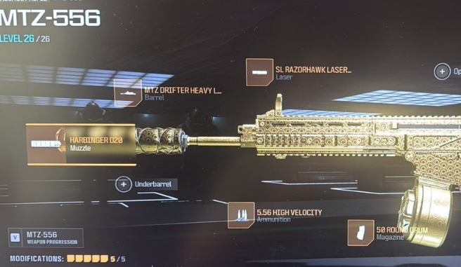Codmw2G's tweet image. DM me if u need MTZ-556 GOLD Gun #CallofDuty