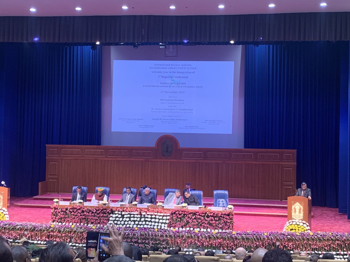 Gratifying to hear ⁦@TheWJP⁩ research on the global justice gap used to set the stage in the opening plenary of the Regional Conference on Access to Legal Aid, starting today in New Delhi. Looking forward to learning a lot about innovation in achieving #justiceforall.