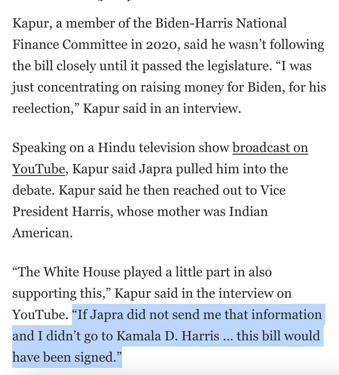 PushDemsLeft's tweet photo. If you're wondering what Kamala's been up to, apparently she just teamed up with a mega-donor to kill an anti-discrimination bill... https://t.co/CzOWvJBbLR