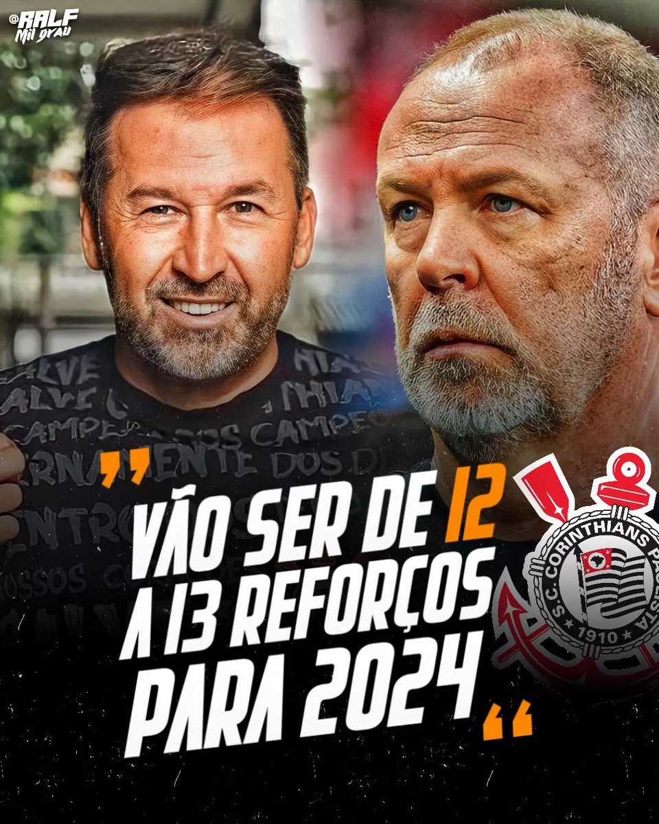 🚨💼 Augusto Melo confirmou no programa MESA redonda, que em 2024 o Corinthians vai forte no mercado da bola na tentativa de reformular o elenco :

🗣️ - Vão ser de 12 a 13 reforços para 2024, reformular total.
