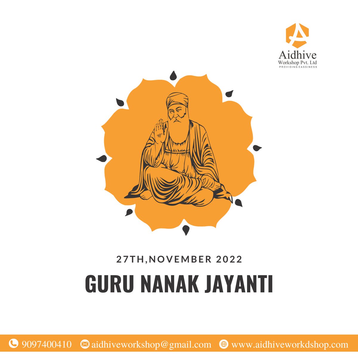 Celebrating the Birth of Light - Guru Nanak Jayanti! 🙏✨
On the auspicious occasion of Guru Nanak Jayanti, we bow our heads in reverence to the founder of Sikhism, Guru Nanak Dev Ji, whose divine teachings continue to illuminate our hearts and souls.🌺
#Gurupurab 
#aidhive