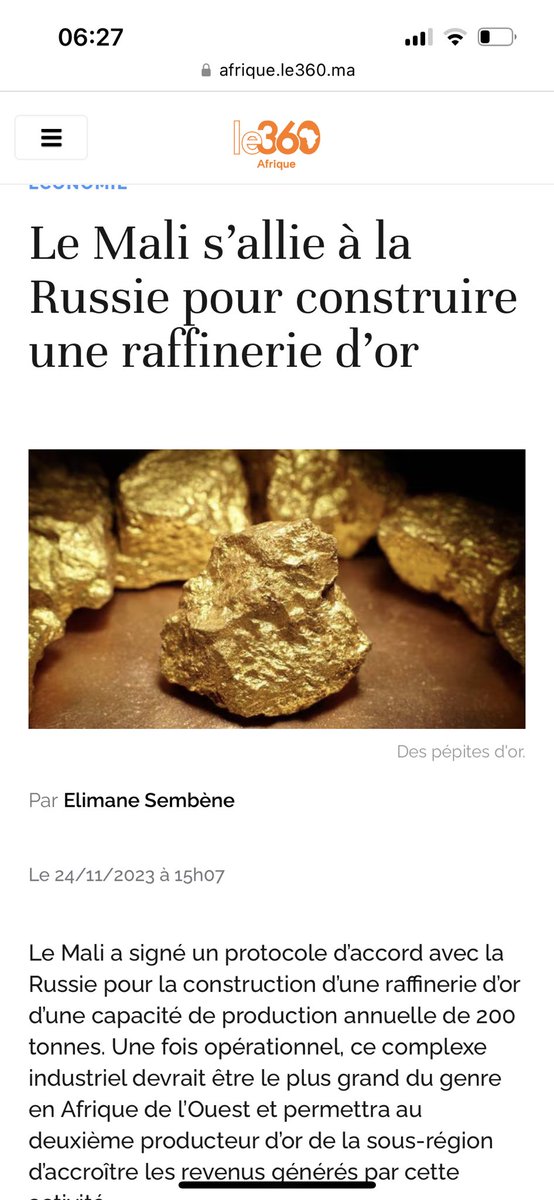FranklinNYAMSI's tweet photo. L’OR DU MALI 🇲🇱 BIENTÔT 🔜 ENTIÈREMENT RAFFINÉ SUR PLACE AU MALI 🇲🇱 : LA PLUS VALUE DU SOL AFRICAIN DOIT PRIORITAIREMENT ENRICHIR LES AFRICAINS https://t.co/39zXqCapOD