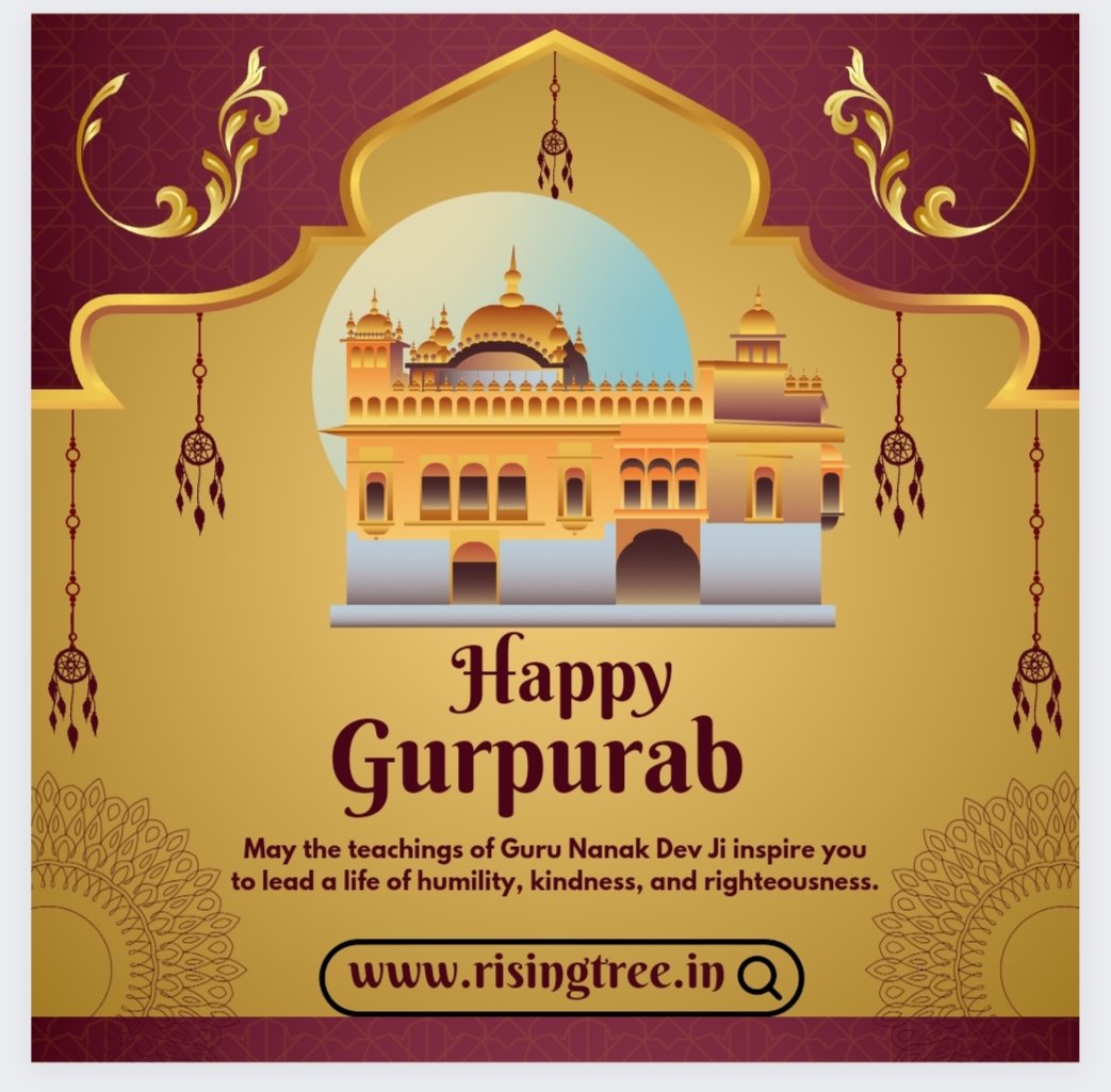 RisingTreeF's tweet photo. Wishing you all a joyous Guru Nanak Jayanti! Let's come together to spread love and embrace the spirit of selfless service. #GuruNanakJayanti #risingtree #Harmony #Gurupurab https://t.co/Kwp2IioZIh