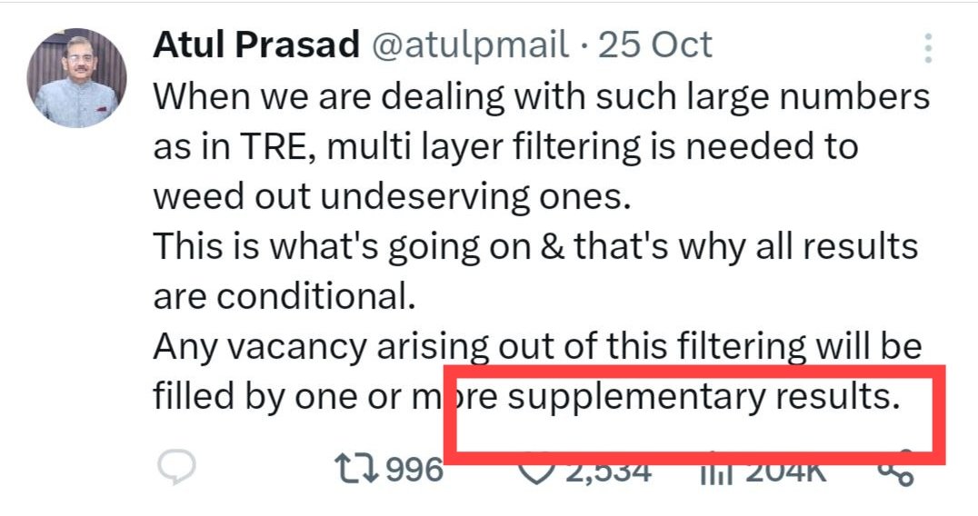 siddharthIND25's tweet photo. @atulpmail Sir
Plz release 2nd merit list BPSC TRE PRT in November 2023
Plz  provide 2nd merit  list Bpsc TRE PRT on their seats
1)DV Absent
2)Drop outs
3)Multiple results
4)CTET/DELED/BED ineligible candidates
5)Niyojit Teachers who did not join the job
Plz Sir Do justice to us https://t.co/vNliHzDwVq