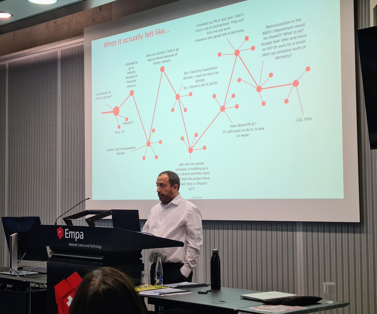 Postdocs_Empa40's tweet image. The Career Day @Empa_CH was a resounding success! Our four speakers shared their unique career journeys, providing valuable insights into life as scientists in academia and industry. #ScientificJourneys #CareerGrowth