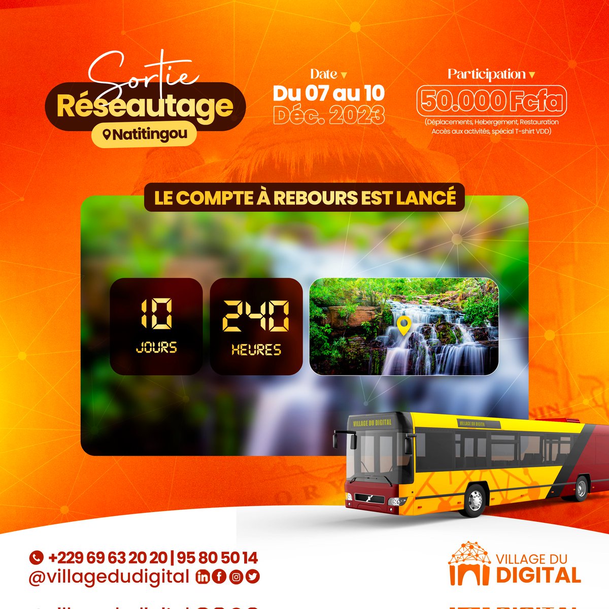 VillageduDigit's tweet photo. Jour J-10 du #VDDBenin2023

Tu as encore une chance de rejoindre la meilleure expérience de déconnexion et de réseautage des acteurs et passionnés du numérique 🤞🏾🧐

Tu as juste besoin de cliquer ici 👉🏾 : https://t.co/3w5bRT2SFd

Ça va chauffer 😍🥳

#VillageDuDigital #networking https://t.co/I5caynBdo6