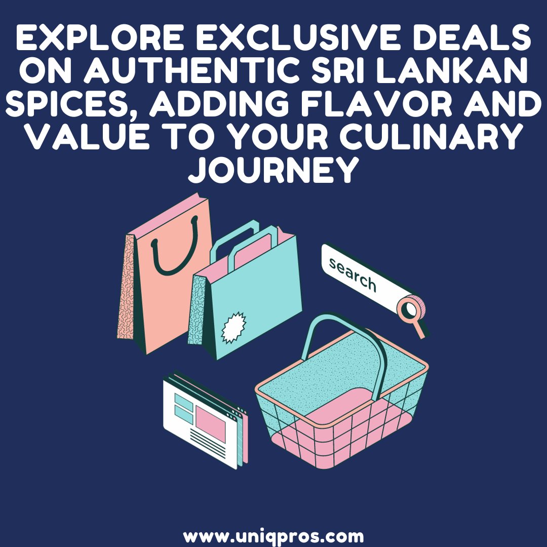 Uniqpros's tweet photo. Explore exclusive deals on authentic Sri Lankan spices, adding flavor and value to your culinary journey. Don't miss out on these tantalizing offers! 🌶️🛒 #SriLankanSpiceSavings #Uniqpros https://t.co/R0YvjE9IC0