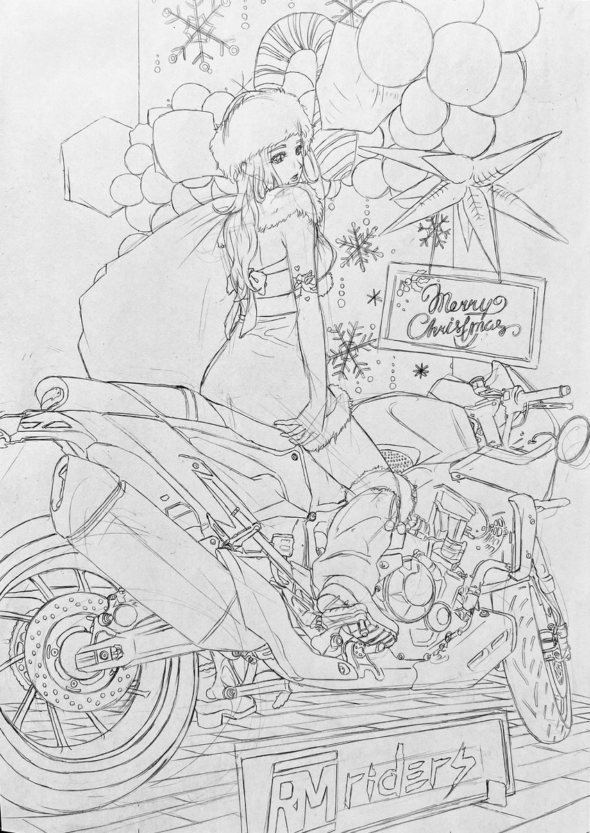 次のイラストはこれダァ！

バイクモデルは <a href="/Sworks_rm/">shotaro-RMriders Founder</a> さん所有
HAWK11です。

#バイクのある生活
#バイク乗りと繋がりたい
#アナログイラスト
#RMriders