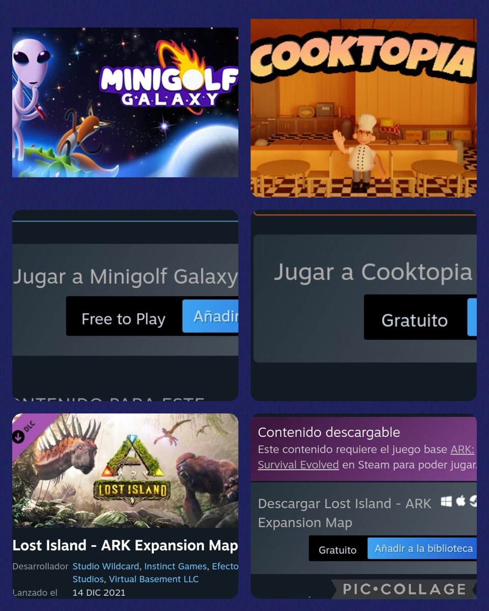 JUEGOSYDISFRUTE's tweet photo. ***** Más juegos GRATIS y más contenido GRATUITO en Steam:
1- Minigolf Galaxy
2- Cooktopia
3- Lost Island ARK expansión
@Steam #pcgames #freegamestodownload
#PCGamer https://t.co/4PGZCEORDQ
