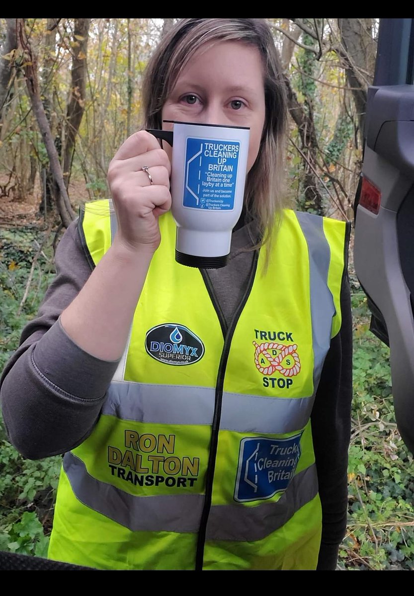 Emma is our 'November Picker of the Month' and receives a mug and Hi Viz from #truckerscleaningupbritain Want to be our December winner? Pick laybys/industrial estates, post photos on our facebook page and be in with a chance. #keepbritaintidy #adoptalayby #bepartofthesolution