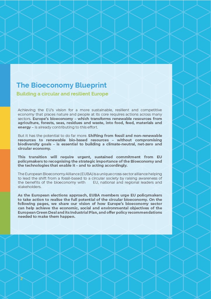 The #BioeconomyBlueprint is online! Discover our alliance's vision for building a circular and more resilient Europe, and recommendations for the policies needed to realise it Download the full document here: bioeconomyalliance.eu/bioeconomy-blu…