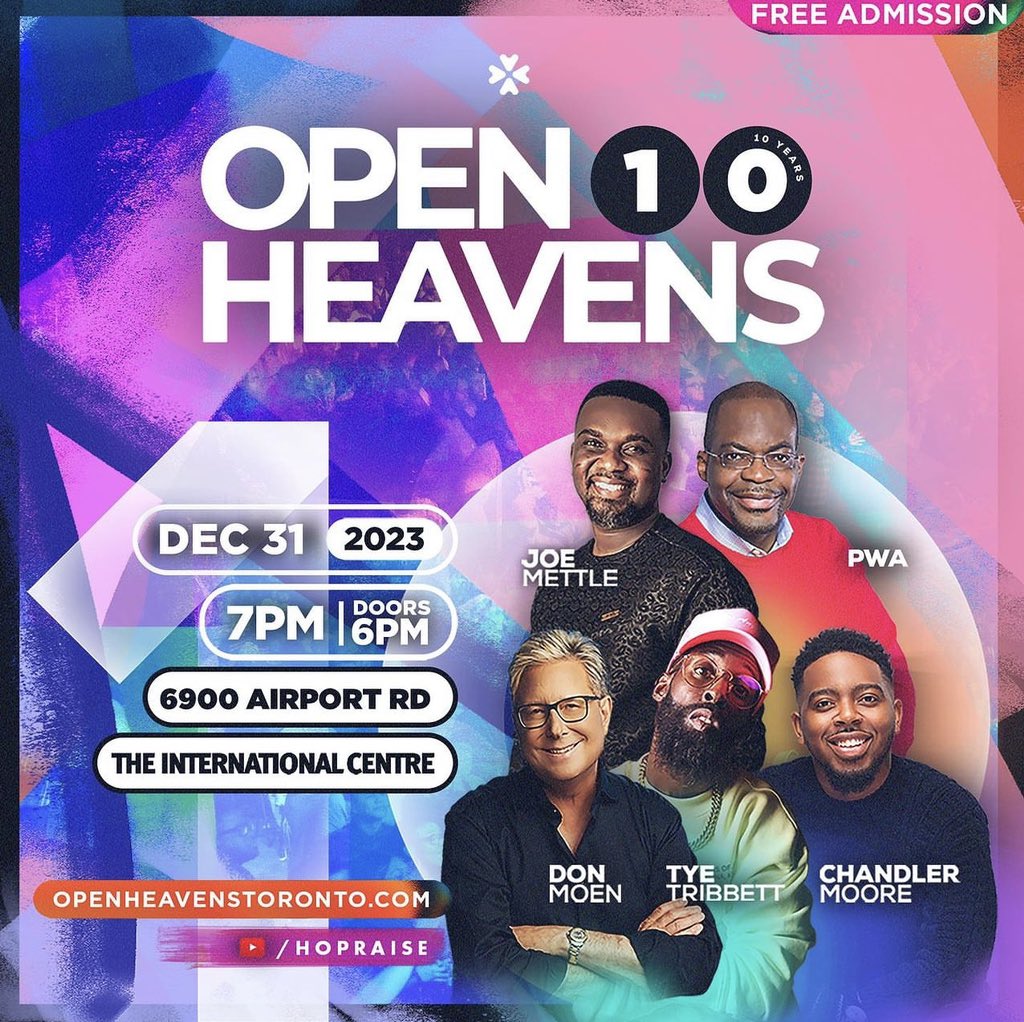 jmettle's tweet photo. Open heavens with @HOPRAISE this 31st December @TyeTribbett @donmoen https://t.co/gMfe7ZLfeW