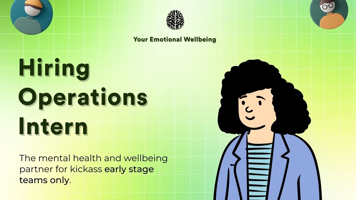 Hiring for an Operations Intern (Remote, Part-Time)

YourEmotionalWellBeing is the best place for people to start their therapy and wellness Journey. Looking for an Intern to make it easier to connect clients with Therapists.

Paid

More details in comments 👇

Re-tweet please