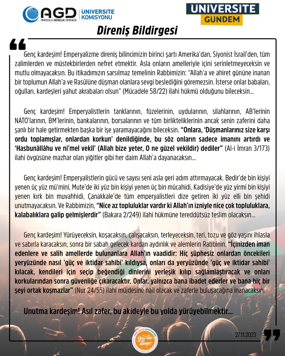 📌Üniversite Gündem | Direniş Bildirgesi