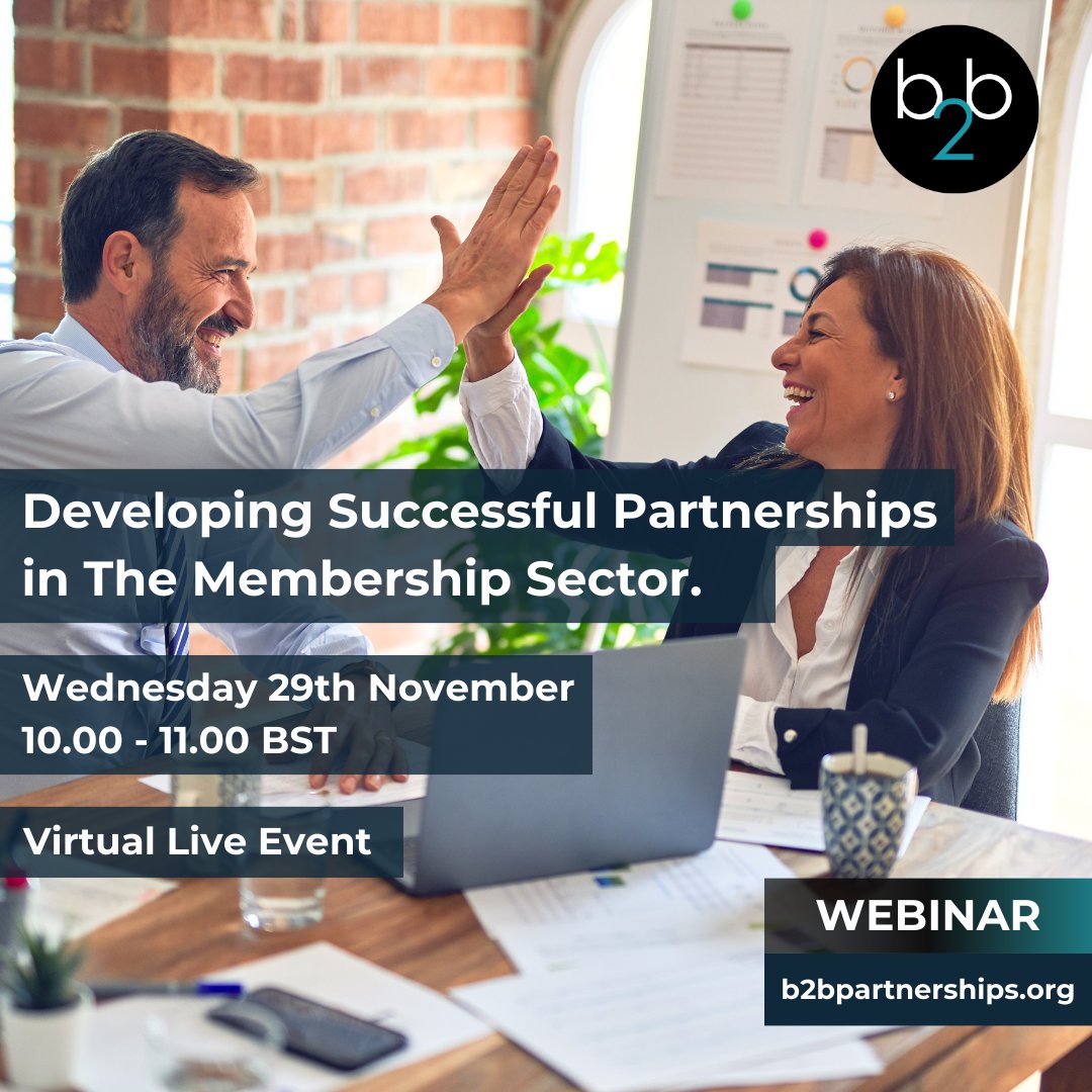 2 days to go! Join our webinar and learn how to develop and secure, long-term, commercial partnerships for your membership organisation. Find out more about our upcoming webinar below: lnkd.in/e5du52cd #webinar #partnerships #membership