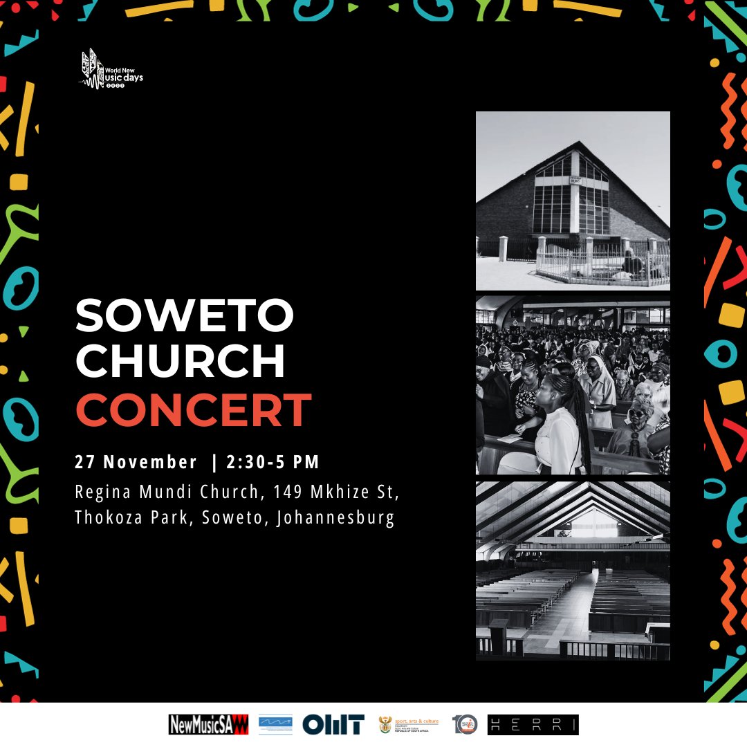 NewMusicSA's tweet photo. Join us for a soul-stirring Choral Concert in the heart of Soweto at the iconic Regina Mundi Church! Featuring enchanting choral works from the ISCM call, seamlessly blended with South African choral classics, promising an afternoon filled with musical magic.
#WNMD #NewMusicSA https://t.co/RiaadyjHg4