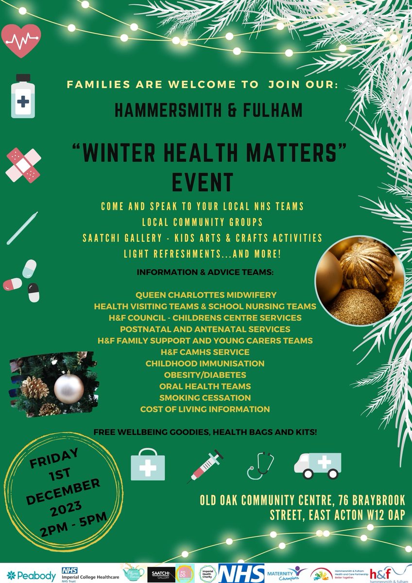 <a href="/HannahDakinARC/">Hannah Dakin</a> our Operations Project Manager will be attending this great #health event on Friday this week. If you're local pop along. 
<a href="/LBHF/">H&F Council</a> <a href="/Ldn_ICHP/">Imperial College Health Partners</a> <a href="/MatChampsHandF/">Maternity Champions - H&F</a>