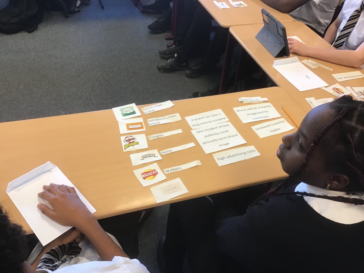 This morning with Mrs. Hillis,  S3 Business matched up benefits of branding and identified own labels vs brands. Great work all!