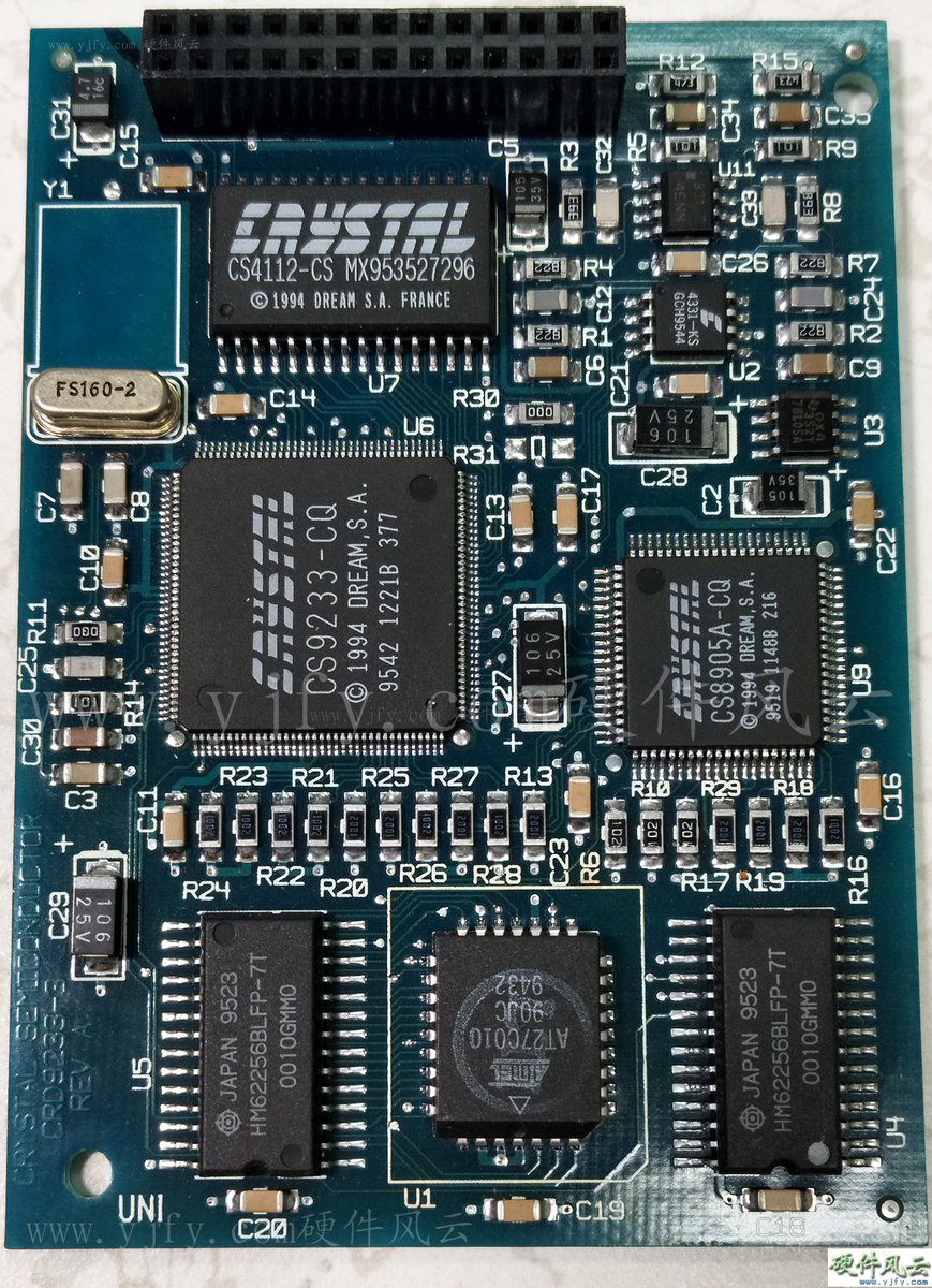yjfycom's tweet photo. Crystal CRD4236-3 reference design
It is a production-grade PC-AT adapter card using Crystal'sCS4236 Multimedia Audio Codec.
Included in this design are CD audio
inputs,Wavetable header (CRD9233-3),lownoise microphone preamplifier,line/headphoneoutput amplifier. https://t.co/K3HKo1WwGU