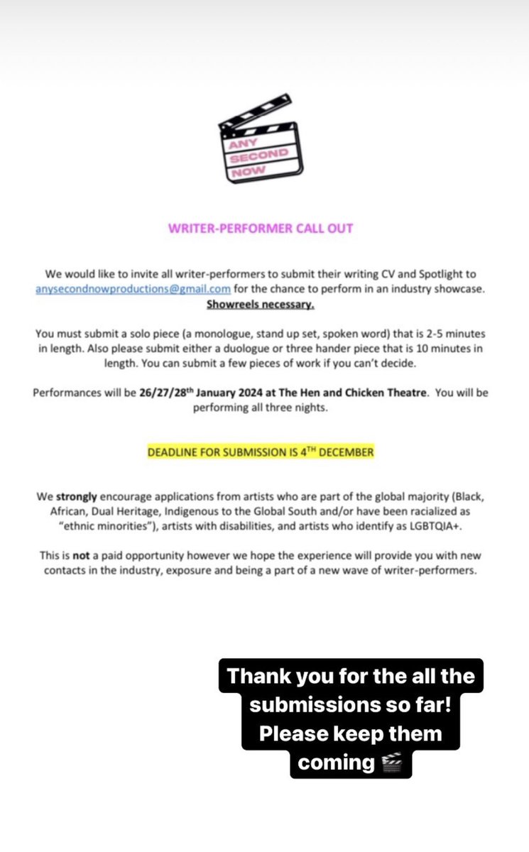 KEEP THOSE SUBMISSIONS COMING!!