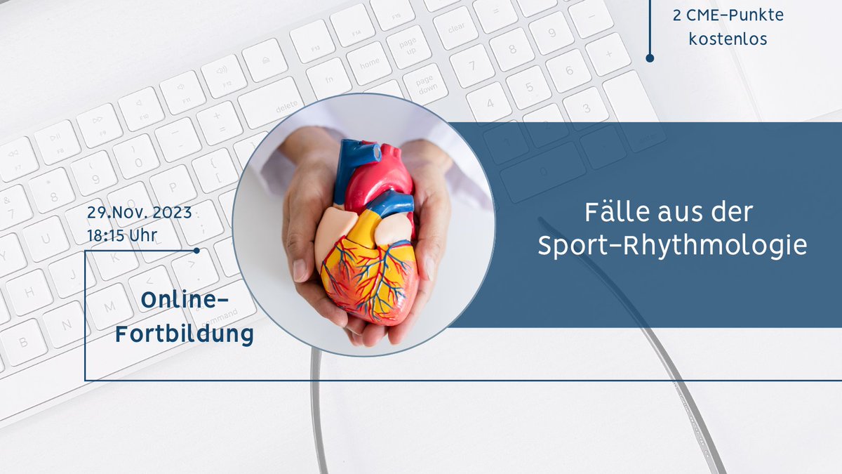 💡Welche Diagnostik bei welchen Rhythmusstörungen?  

🤓Welche Sportempfehlung bei welcher Rhythmusstörung?

Die Antworten gibt es in unserem #Webinar #Sportkardiologie am Mi, den 29.11.         

Anmeldung:  👉sport.mri.tum.de/de/fortbildung… 

Wir freuen uns auf euch! 🙂