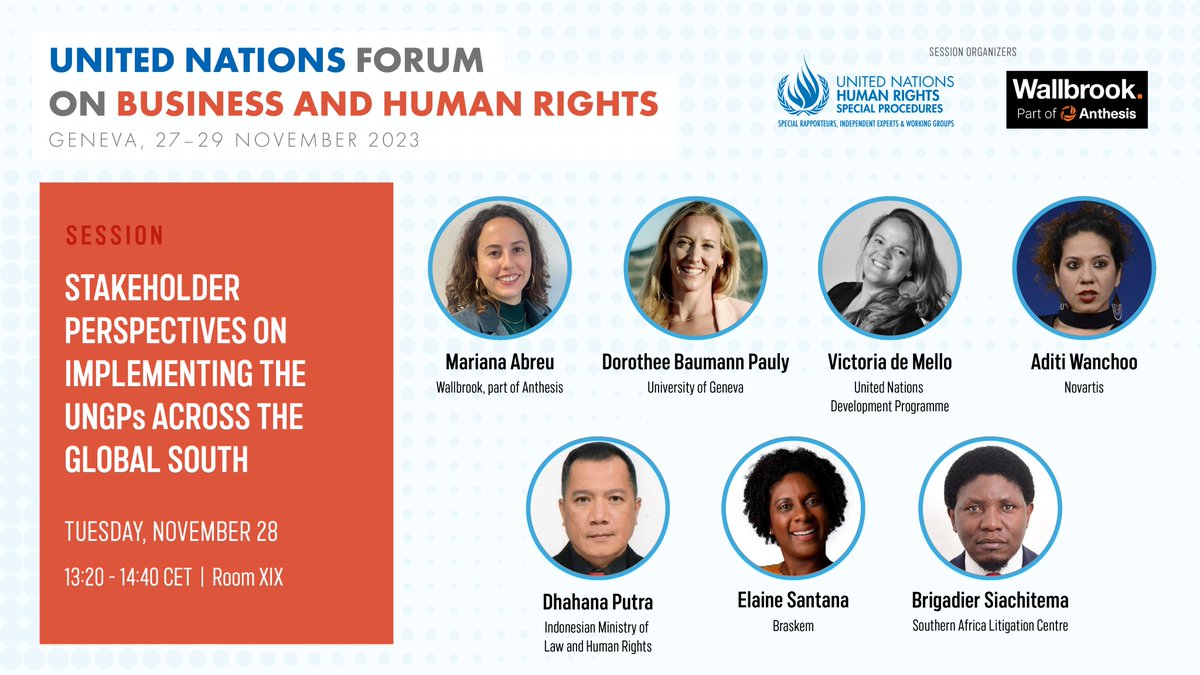 What actions from business, States, #HumanRightsDefenders and other key actors are driving real change across the #GlobalSouth?

Tune in Tuesday afternoon at the #UNForum on #BizHumanRights for insights from this diverse panel 

👉 sched.co/1Org9