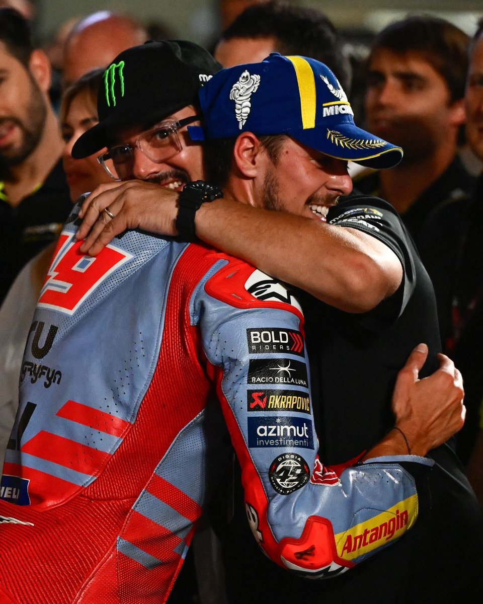 MotoGP's tweet photo. Diggia 🤝 @VR46RacingTeam 

Joining forces for an epic 2024 season 👀

#MotoGP https://t.co/Kj889H0iD8