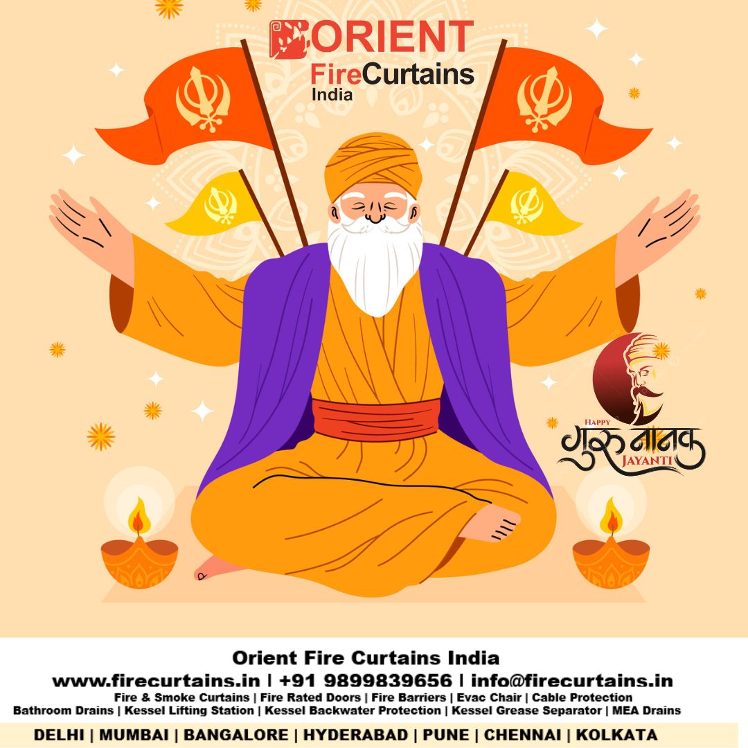 OrientFire's tweet photo. On this auspicious day, may the blessings of Guru Nanak Dev G be showered upon you &amp; your loved ones. Happy Guruparb https://t.co/G40ltW6QiC #gurbanitimeline #gurpurab #gurudwarabanglasahib  #Firecurtain #Smokecurtain #Compartmentation #Passivefire #OrientFire #FirecurtainsIndia https://t.co/SK3mAmcg4h