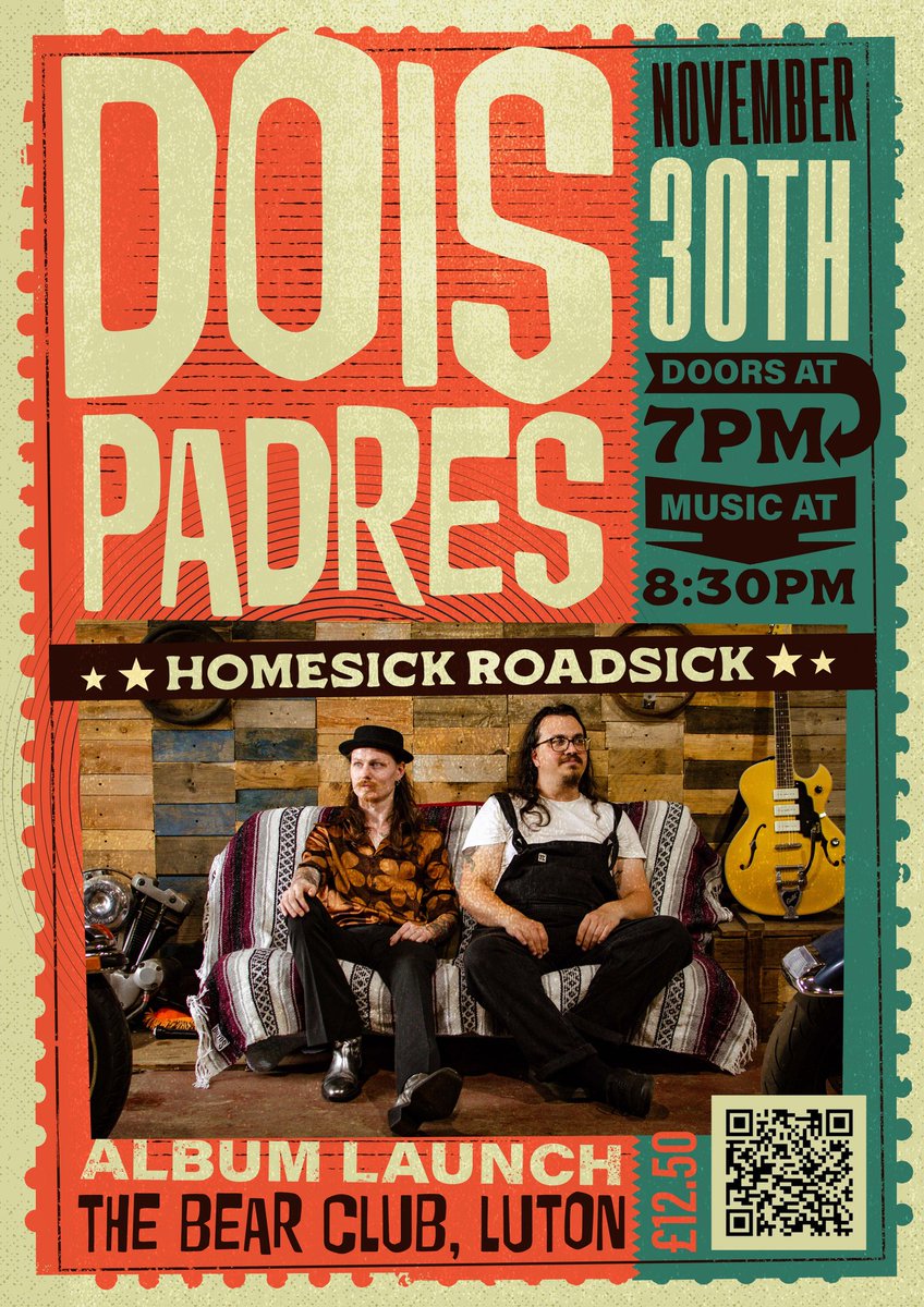 Dois Padres (@doispadres) on Twitter photo Thank you to everyone who has already checked out our new album 'Homesick Roadsick' 🤠🏜
We can't wait to cut loose and play it all live at <a href="/the_bear_club/">The Bear Club</a> in Luton this Thursday 30th November 😎🥁🎸
There's still a handful of tickets available 🎟👇
the-bear.club/whats-on/dois-… Thank you to everyone who has already checked out our new album 'Homesick Roadsick' 🤠🏜
We can't wait to cut loose and play it all live at <a href="/the_bear_club/">The Bear Club</a> in Luton this Thursday 30th November 😎🥁🎸
There's still a handful of tickets available 🎟👇
the-bear.club/whats-on/dois-…