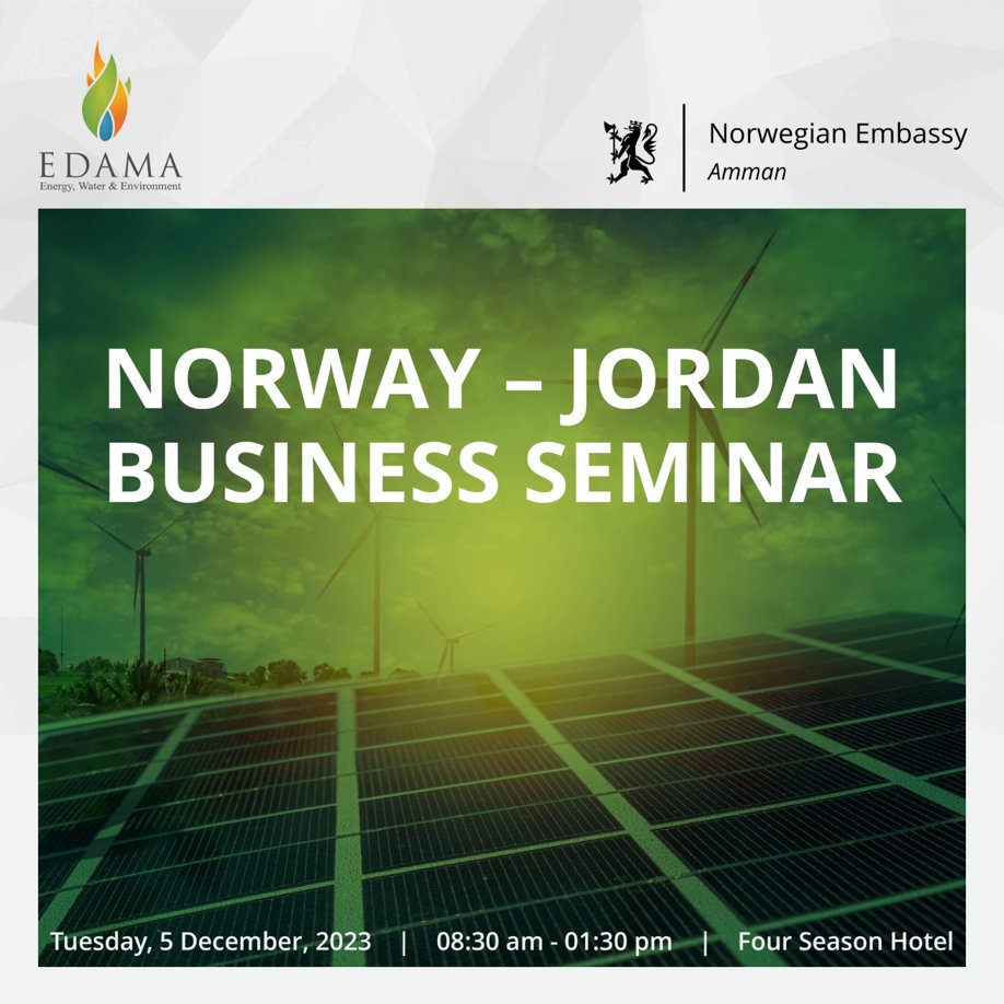 Join us! Our upcoming #Seminar is on Tuesday, DEC 05, 2023. Meet us at the Four Seasons Hotel – Amman and discover collaboration opportunities with nine Norwegian firms. Register here: lnkd.in/ekVBHa-G