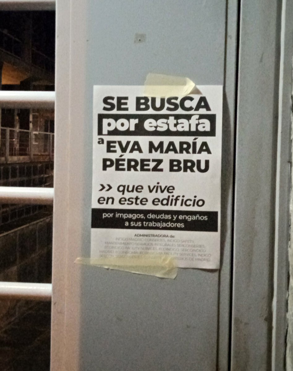 Escrache y denuncia contra responsables del <a href="/GrupoLosSerenos/">Grupo Los Serenos</a> -Los Serenos, Conserhome, Practicoconserjes de Madrid,...-  que tienen un engaño bien montado: no pagan lo que les corresponde a sus trabajadores/as y cuando estos reclaman, se desentienden y montan otra empresa (hilo)