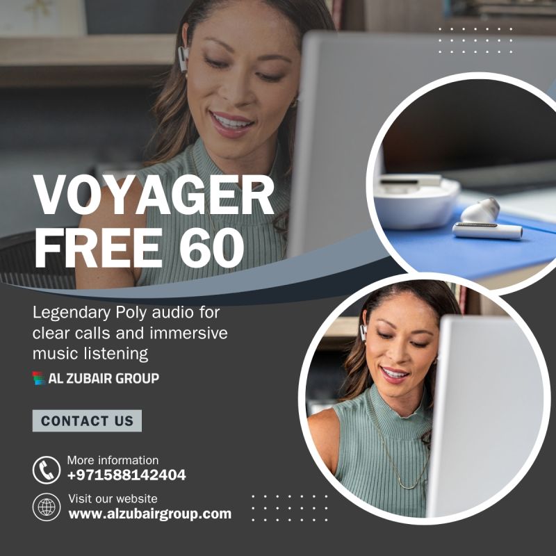 Alzubairgroup's tweet photo. Whether you're a professional on the go or a music enthusiast, the Voyager Free 60 is your perfect companion! 🌟
#PolyVoyager #WirelessAudio #AudioExperience #MusicLovers #BluetoothEarbuds #SoundQuality https://t.co/bhFYaXJefD