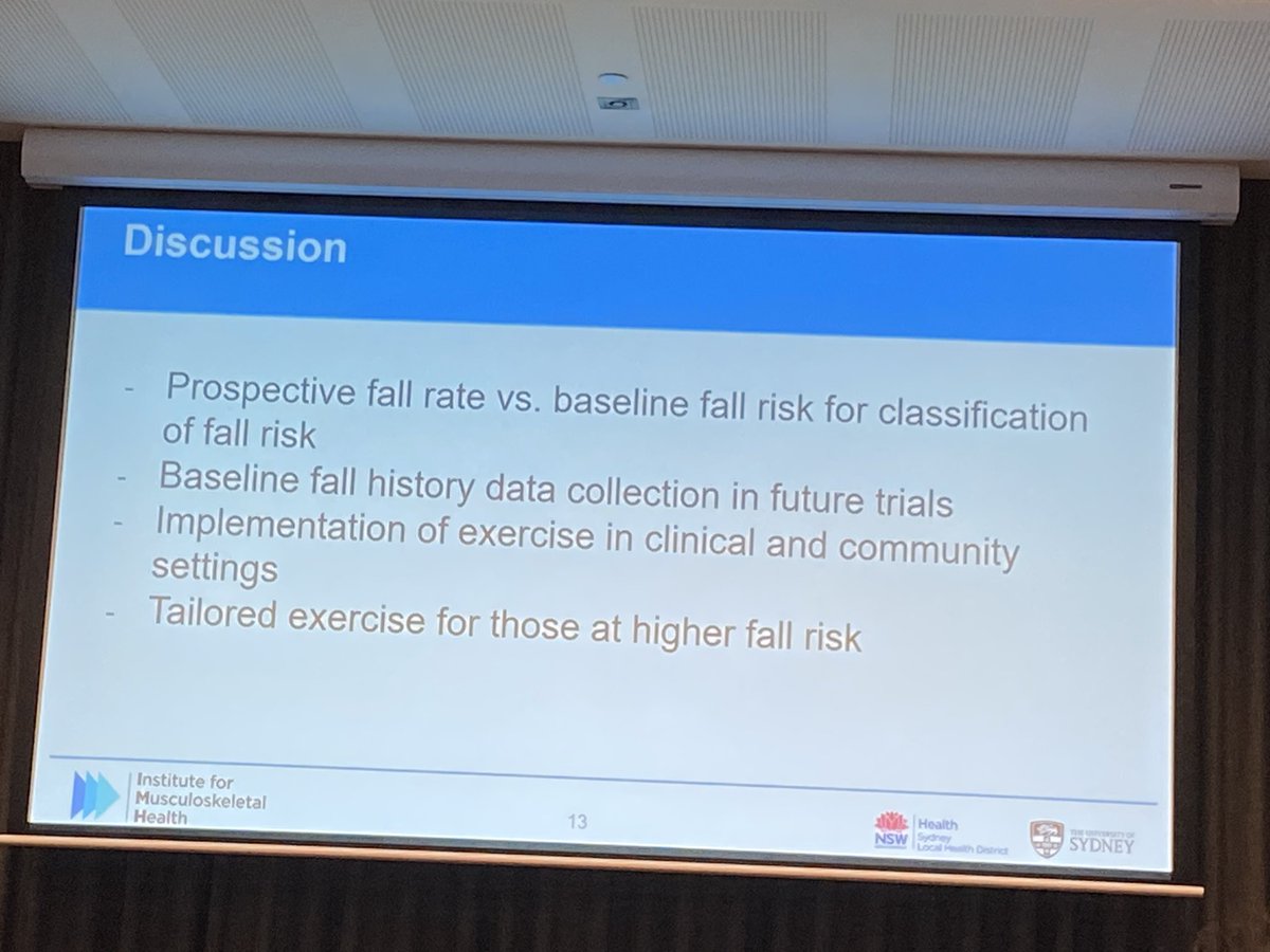 Prof Cathie Sherrington (@cathiesherr) on Twitter photo <a href="/mabpinheiro/">Marina Pinheiro</a>’s PhD student Belinda Wang nailed one of her first in person presentations at #fallsconf23
Suggested greater effects of exercise for #fallsprevention in trials where control groups have higher rates of falls measured prospectively. <a href="/mabpinheiro/">Marina Pinheiro</a>’s PhD student Belinda Wang nailed one of her first in person presentations at #fallsconf23
Suggested greater effects of exercise for #fallsprevention in trials where control groups have higher rates of falls measured prospectively.