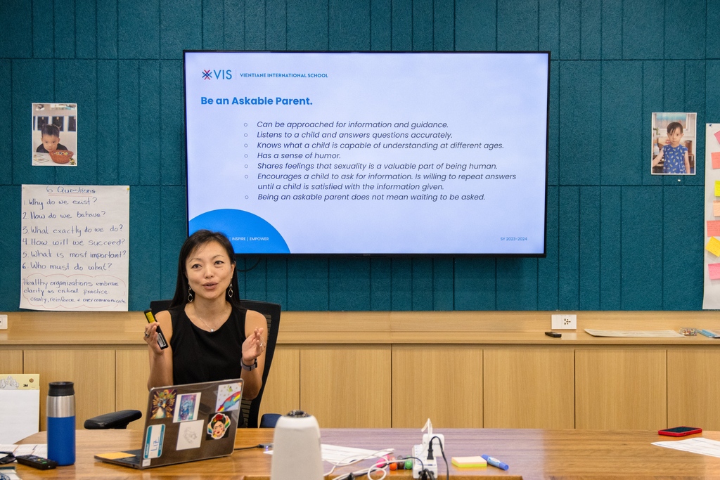 vislaos's tweet photo. Facilitated by our Director of Learning Development, our Community Inquiry Circle #ParentMeeting last week discussed the topic of Sexual Health in the Primary Years Program. Much gratitude to all the parents who participated in this important discussion! #SafeEnvironment #VISLao https://t.co/fHq3Wu1Vz4