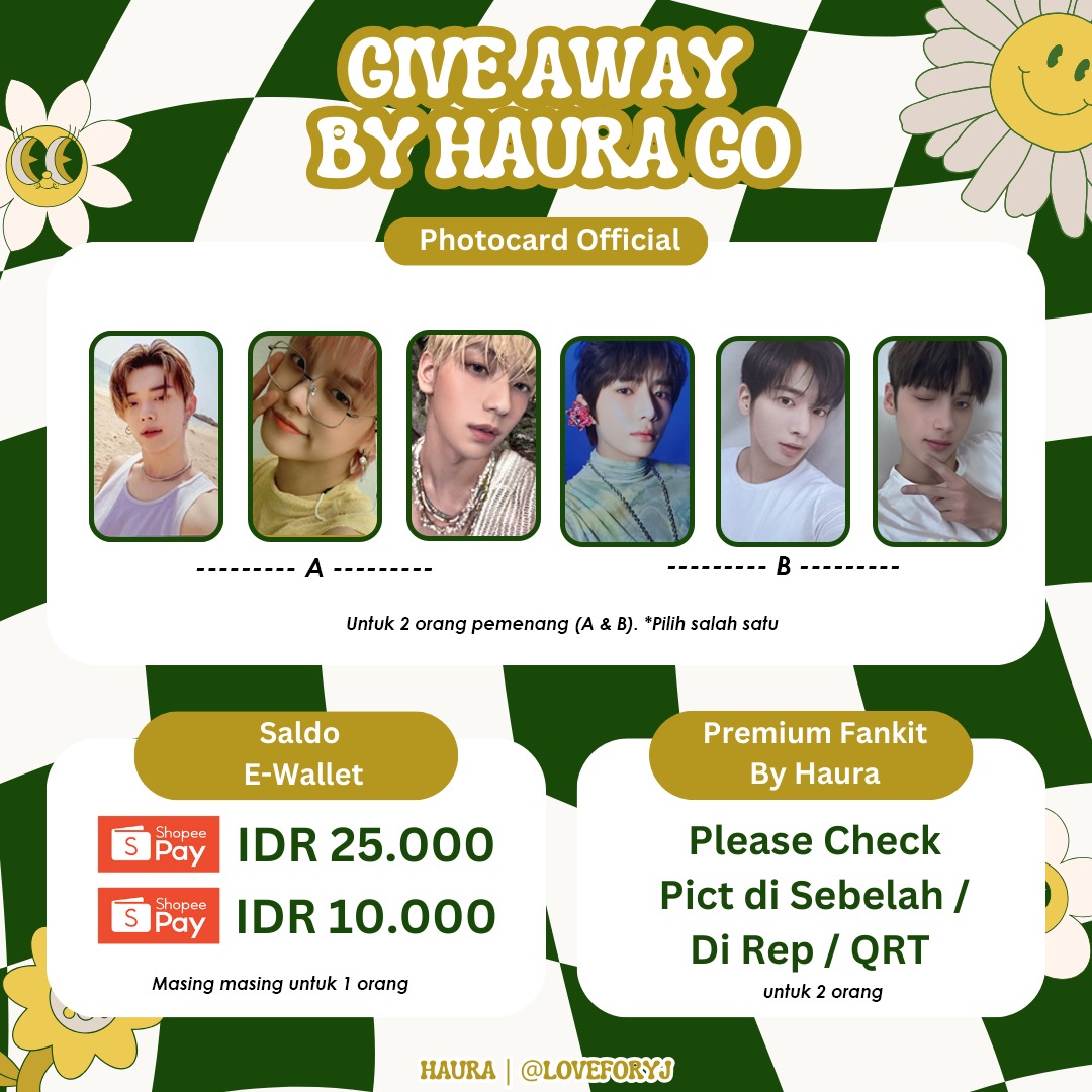 loveforYj's tweet photo. ❗️GIVEAWAY ALERT!❗️

✨️Prize✨️
✅️ 2 Photocard Official untuk 2 Orang
✅️ Saldo Shopeepay untuk 2 Orang 
✅️ Fankit by @ChYeonjn_ untuk 2 Orang

Rules Cek di Pict!
End 05 Desember 2023

Good Luck! https://t.co/NKtUmSPsDl