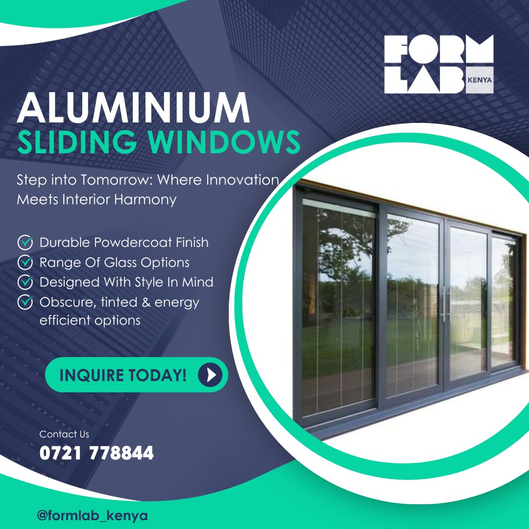 formlab_kenya's tweet photo. Aluminium Sliding Windows

From supply to impeccable installation, we ensure a fusion of Aesthetics and Functionality.

Reach us@ 0721778844☎️
#inspirationalspaces #CraftedToPerfection #nairobi #nairobikenya #formlabkenya #EleganceInDesign #BoundlessViews #ModernAesthetics https://t.co/3GJPadUXoa