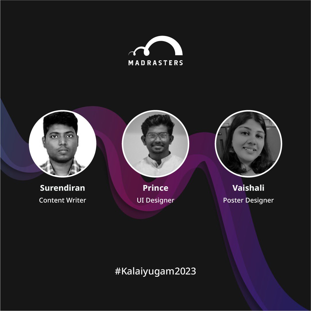 madrasters's tweet photo. Appreciation post for our Kalaiyugam team 2023!
#madrasters #kalaiyugam2023 #design #appreciationpost
#Kalaiyugam #Thamizh #DesignFest #Design #Designers #Art #Typography https://t.co/cqHHeoNRQp