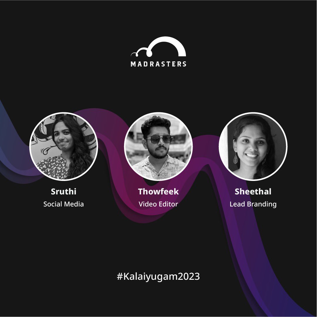 madrasters's tweet photo. Appreciation post for our Kalaiyugam team 2023!
#madrasters #kalaiyugam2023 #design #appreciationpost
#Kalaiyugam #Thamizh #DesignFest #Design #Designers #Art #Typography https://t.co/Y8Y9PhvyfX