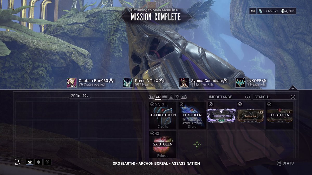 CaptainBriester's tweet photo. Press and I were laughing at the photo we saw of someone's Lich stealing their Shard.
It fucking happened to me tonight and I'm so pissed. 
#Warframe https://t.co/OCjNiRvzPK