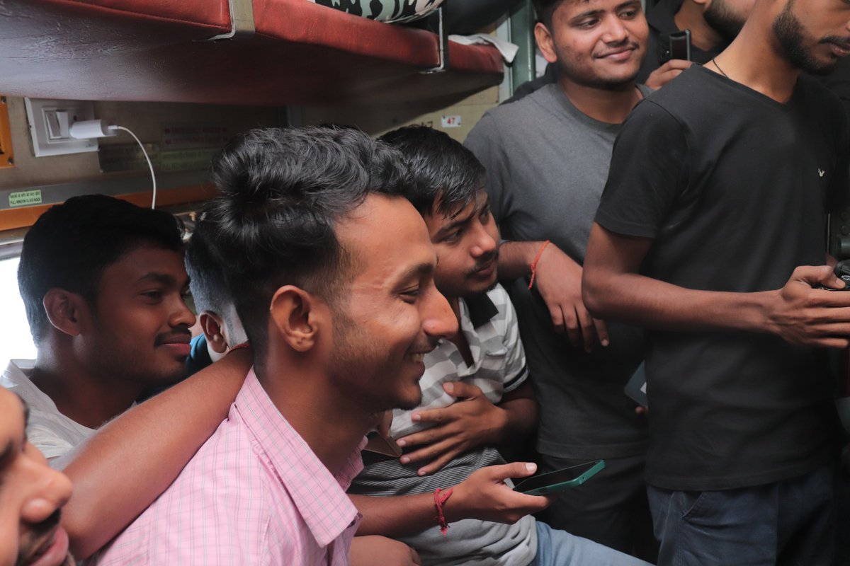 EduMinOfIndia's tweet photo. #YuvaSangam3: Team Jharkhand enjoying camaraderie onboard! From ice-breaking sessions to songs, dumb charades &amp; quiz, the train journey to Kurukshetra was full of fun, food &amp; forging friendships!
#YuvaSangam 
#YuvaSangamPhase3
#EkBharatShreshthaBharat https://t.co/RBXM3haZGk