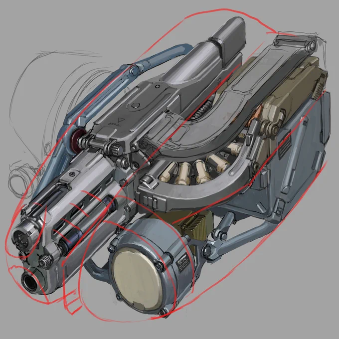 Just starting to reach the point of diminishing returns for the render, at least for concept purposes. Will likely break the render out into an exploded view and show the positioning of other systems as well as a ballistic or aerodynamic covered mount.