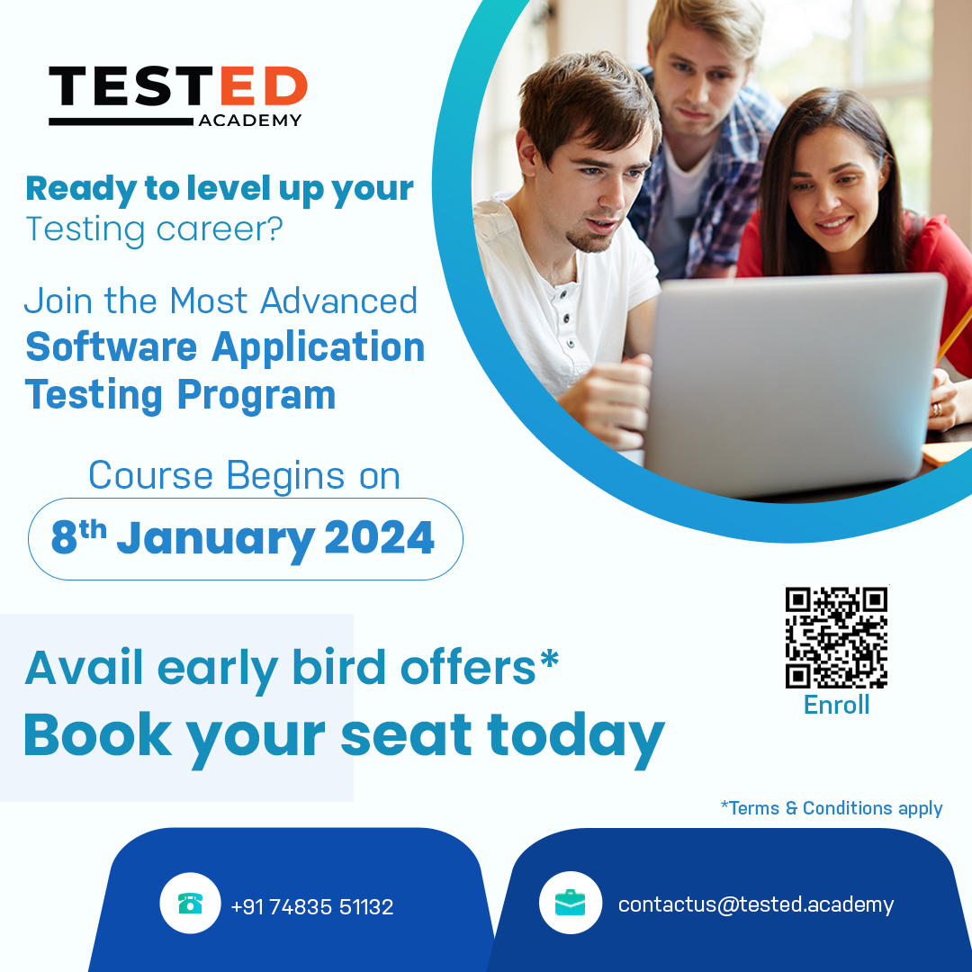 testedacademy's tweet photo. Tested Academy's course on the Software Testing Lifecycle includes a detailed study of various stages in STLC.
Gain a thorough understanding of the Requirement Analysis module by leading industry experts.
#SoftwareTesting #ITCareer #TestedAcademy 
#softwaretestinglifecycle https://t.co/5z6dj8b54E