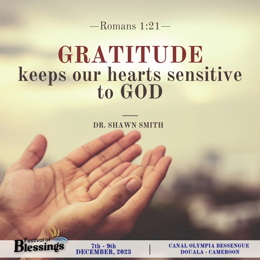 gospelchristmin's tweet photo. #FestivalOfBlessings #DOUALA #TenDaysToGo
""Gratitude sensitizes our organs of perception to discern the beauty of God’s grace." We continue in #Thanksgiving to the Lord for the victory He's given His Church in Cameroon.
Join us at Canal Olympia, December 7th to 9th. https://t.co/g0H3CykorK